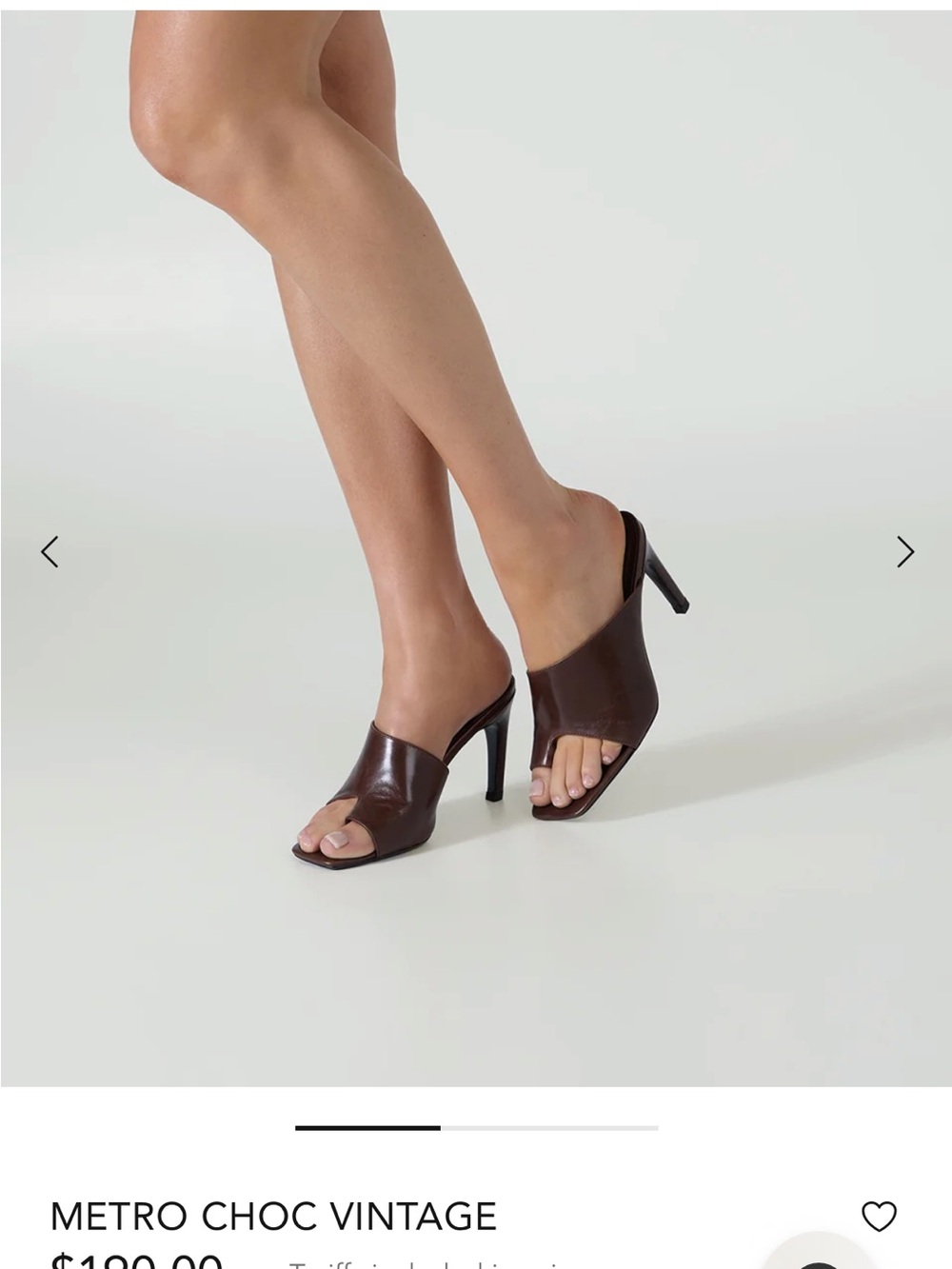 Tony Bianco Brown Leather Open-Toe High Heel Mules